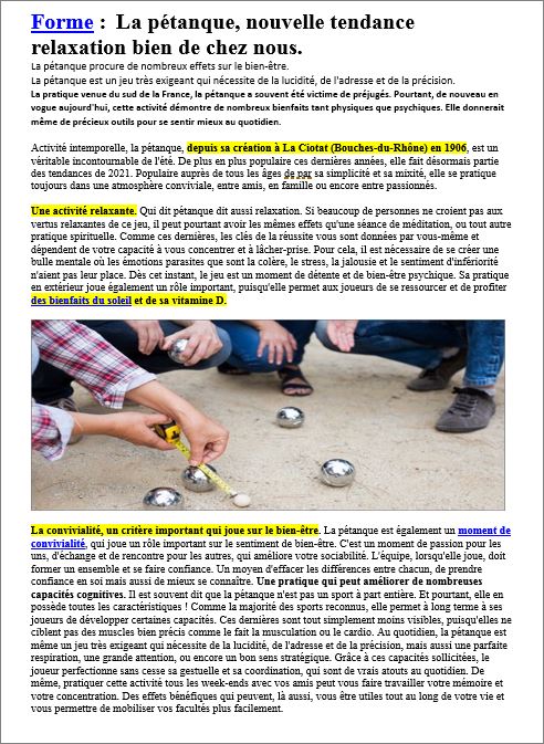 LA  PETANQUE  EN  2021 LA  PETANQUE  EN  2021