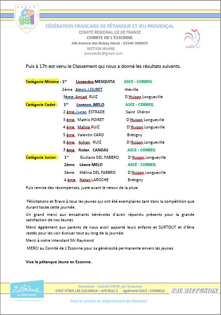 RÉSULTATS   DU   PARCOURS   JEUNES   2021 RÉSULTATS   DU   PARCOURS   JEUNES   2021