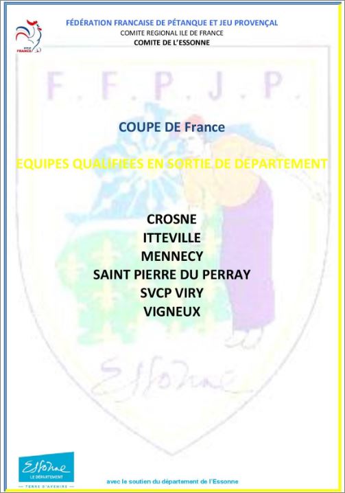 LES  6  EQUIPES  QUALIFIEES  POUR LE TOUR  DE  ZONE