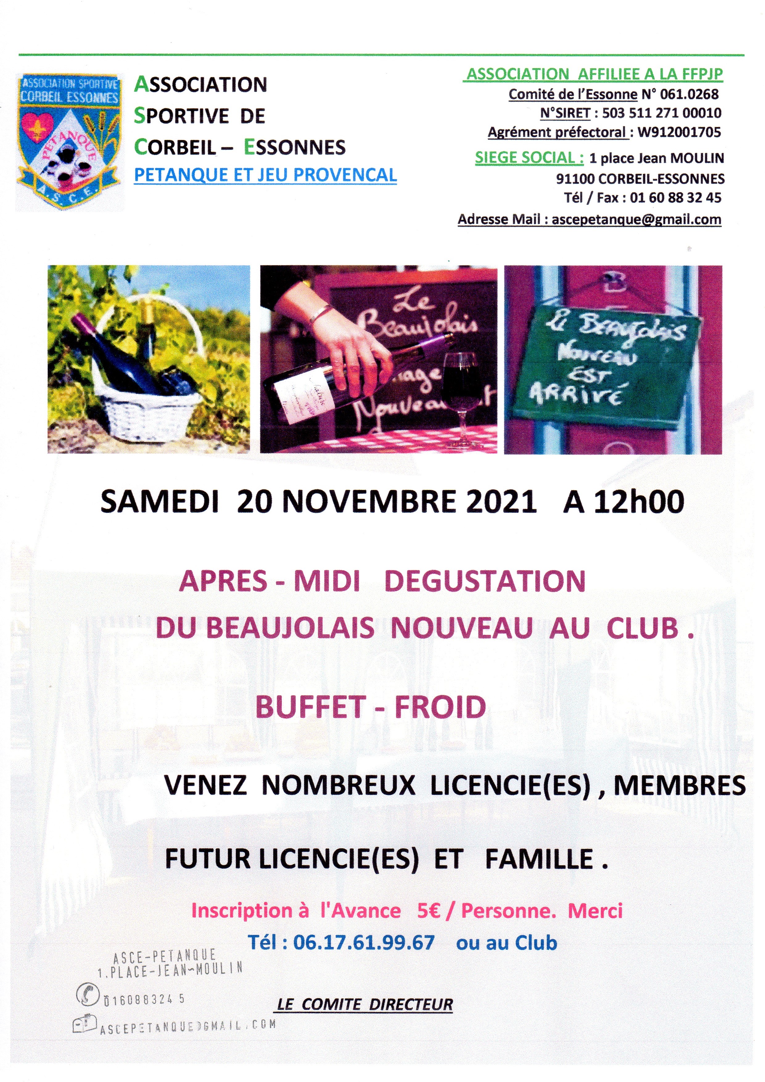 BEAUJOLAIS   NOUVEAU  2021  AU  CLUB