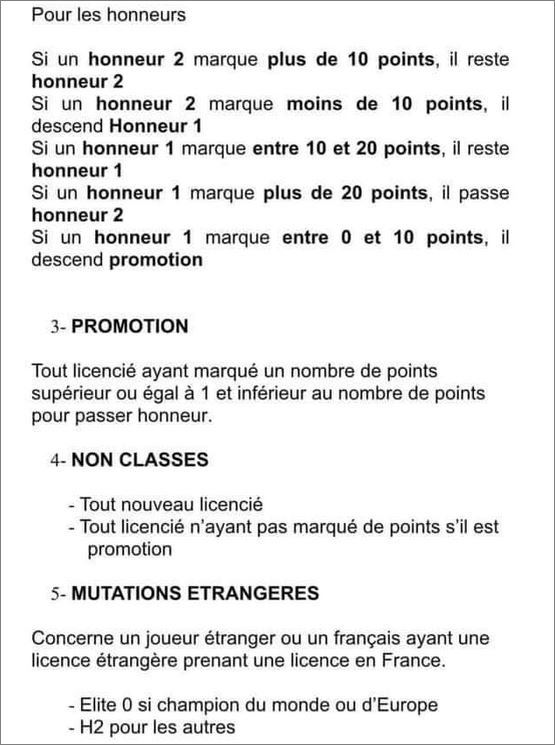 NOUVELLE CLASSIFICATION  FFPJP  2023