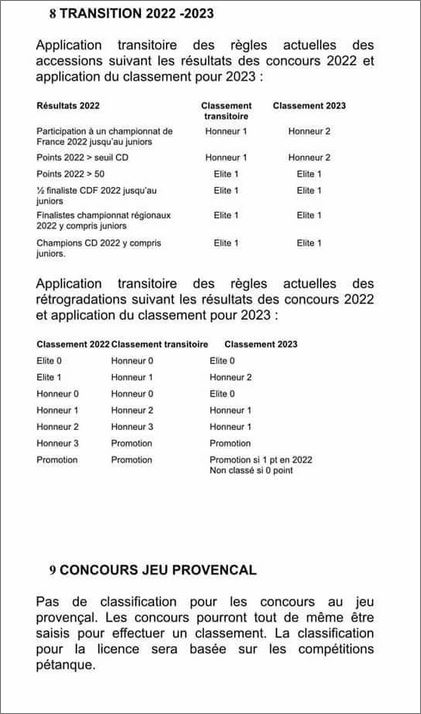 NOUVELLE CLASSIFICATION  FFPJP  2023