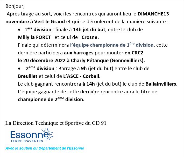 BARRAGE  DU CDC  FEMININ  ET  SENIORS
