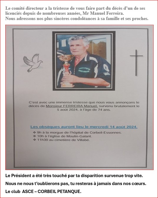 TRISTE NOUVELLE AU CLUB TRISTE NOUVELLE AU CLUB