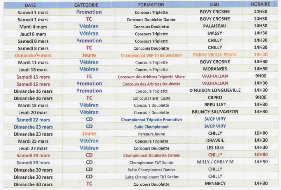 CONCOURS DEPARTEMENTALE MARS 2025 CONCOURS DEPARTEMENTALE MARS 2025