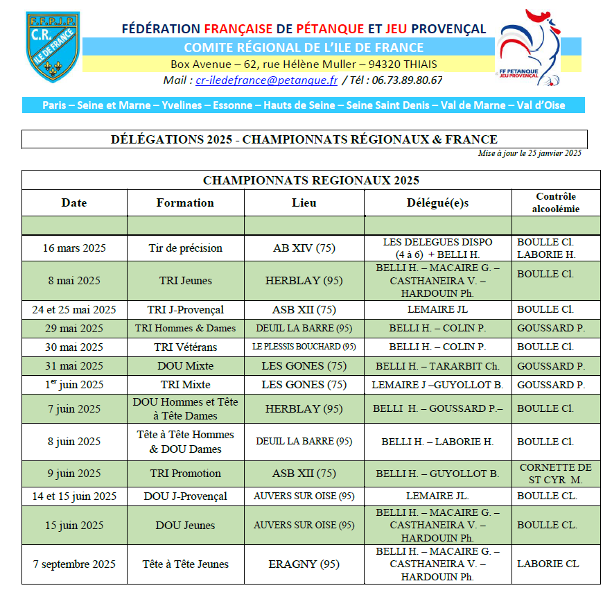 CHAMPIONNATS  REGIONAUX  2025 CHAMPIONNATS  REGIONAUX  2025