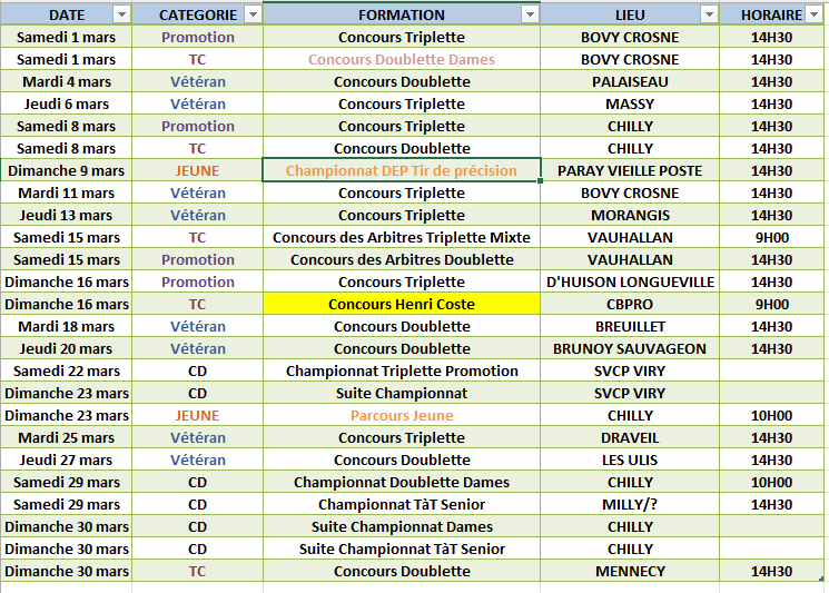 CONCOURS  DU  MOIS  MARS CONCOURS  DU  MOIS  MARS
