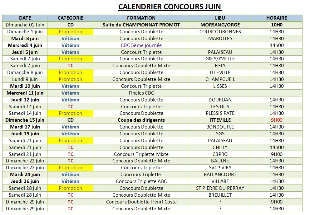 CONCOURS DU MOI DE JUIN CONCOURS DU MOI DE JUIN