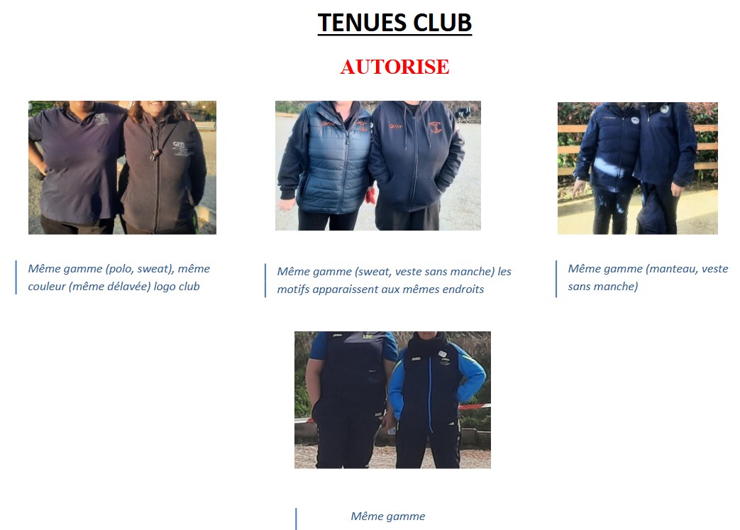 PB SUR LES TENUES LORS DES CHAMPIONNATS PB SUR LES TENUES LORS DES CHAMPIONNATS