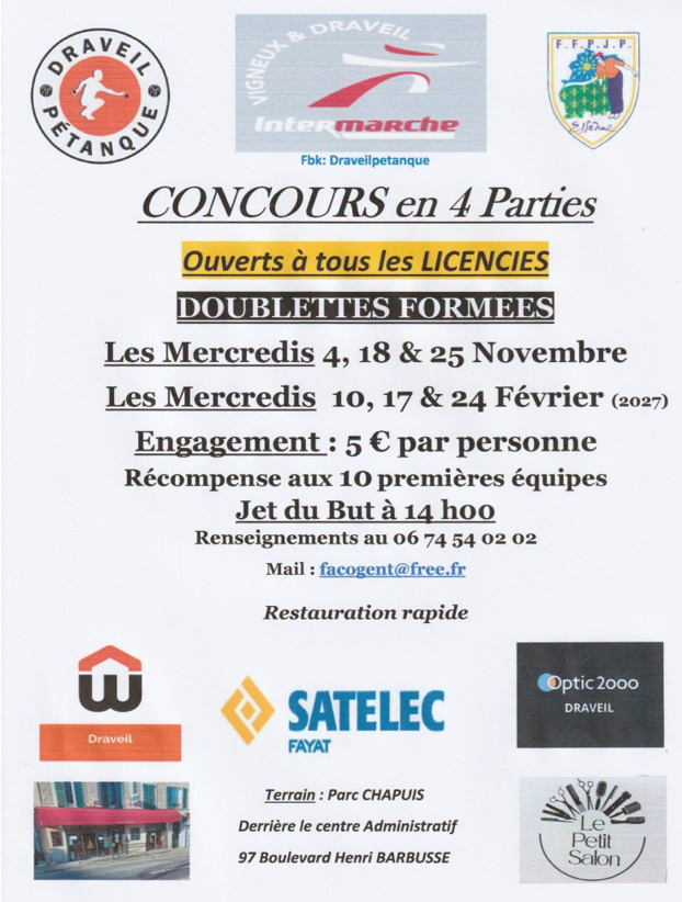 CONCOURS  EN 4 PARTIES  DRAVEIL