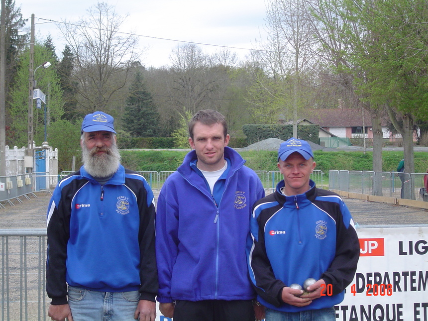 Jean-Pascal BELLO, Stéphane DURAND et Sébastien LEMAIRE Champions de Secteur Centre-Allier Triplettes 2008