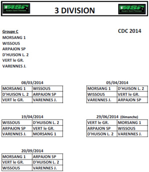 Calendrier championnat des clubs