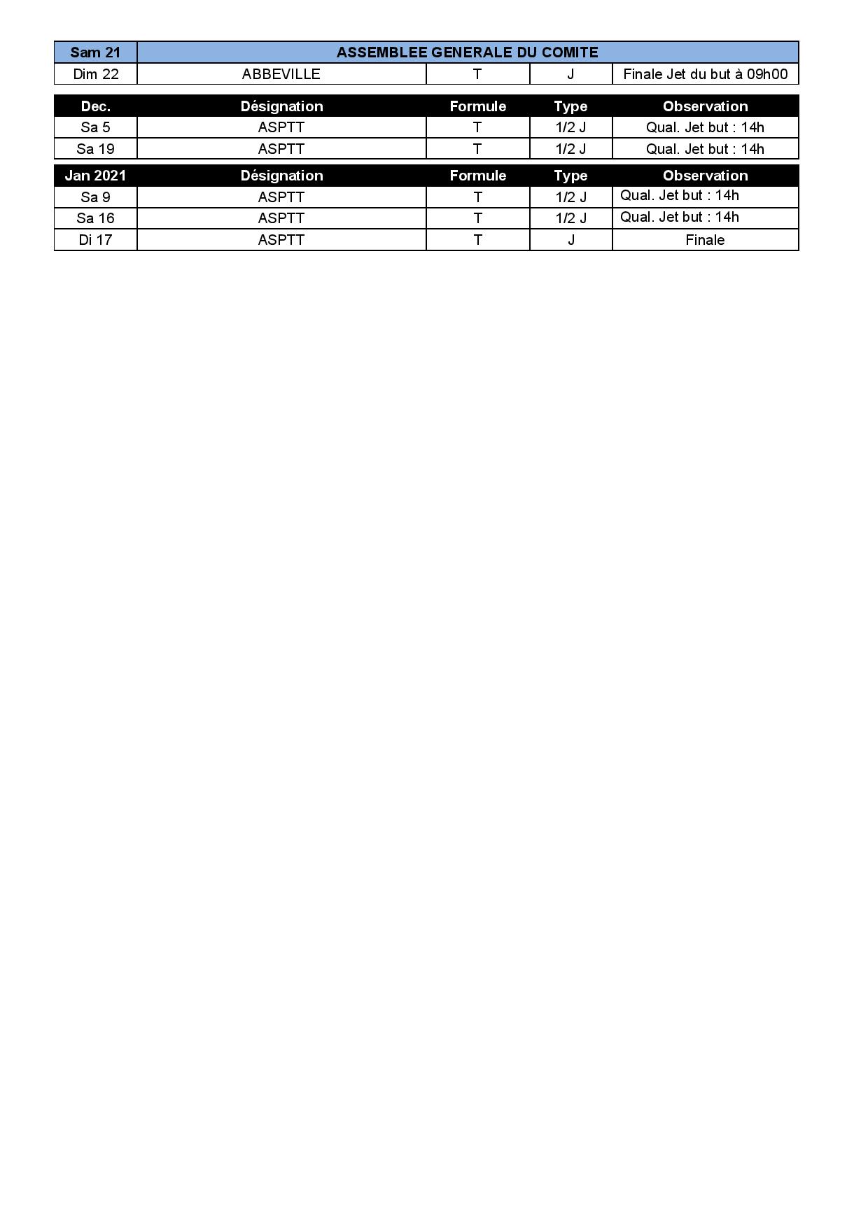 CALENDRIER FFPJP - SOMME 2020