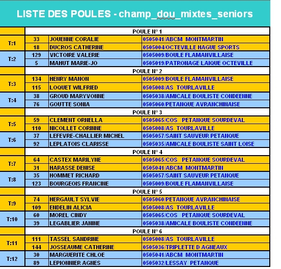 Championnat de la Manche doublettes mixtes