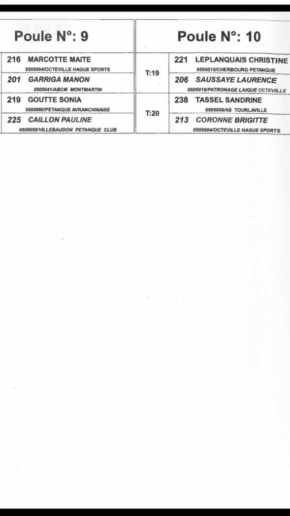 Championnat de la Manche Triplette Féminines Championnat de la Manche Triplette Féminines