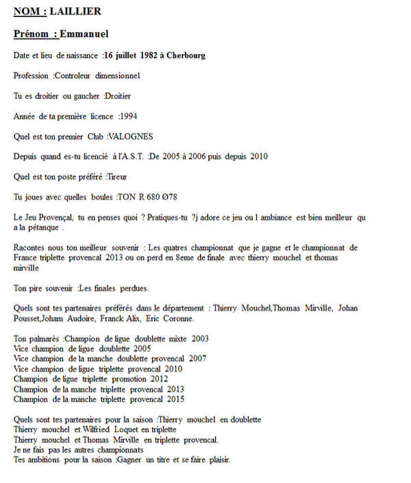 Portrait de Manu LAILLIER Portrait de Manu LAILLIER