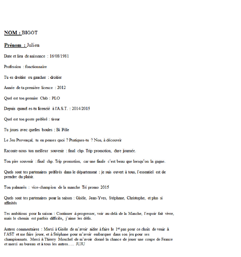 Portrait de Julien BIGOT Portrait de Julien BIGOT