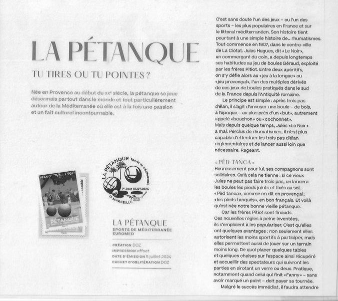 Naissance de la pétanque Naissance de la pétanque