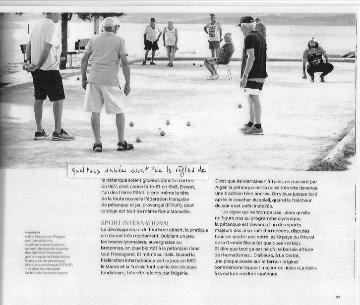 Naissance de la pétanque Naissance de la pétanque