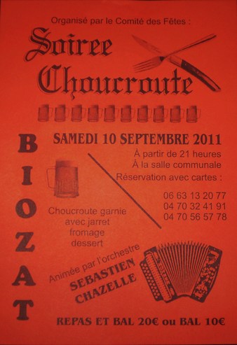 Soirée choucroute à Biozat