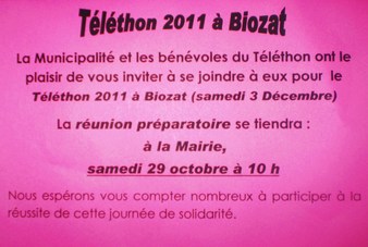 Téléthon 2011 à Biozat Téléthon 2011 à Biozat
