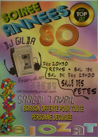 Soirée des Années 80 à BIOZAT . Soirée des Années 80 à BIOZAT .