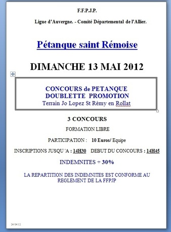 Pétanque Saint Rémoise .