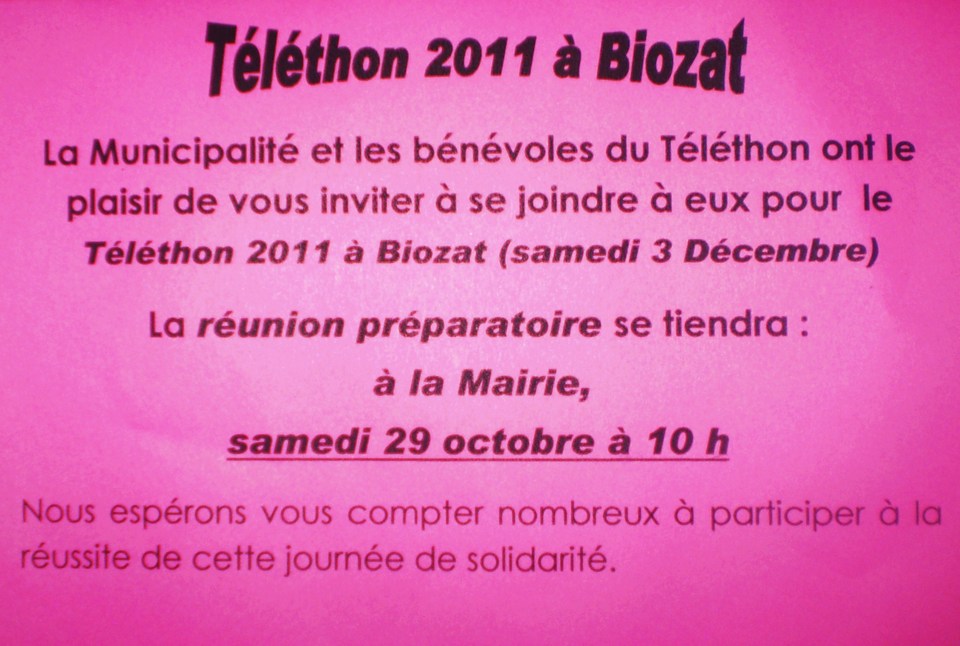 Téléthon 2011 à Biozat