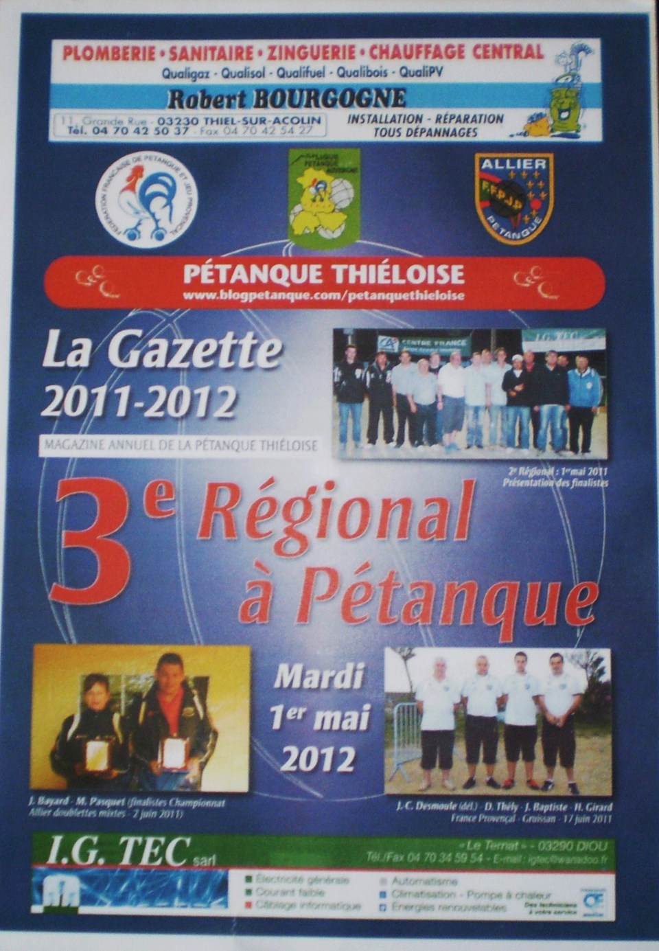 3 ème Régional à Pétanque le 1 er Mai .