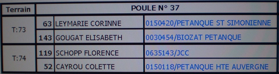 Championnat de Ligue doublette mixte.