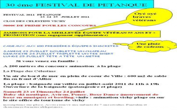 30 ème festival de VICHY pétanque .