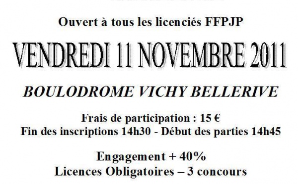 Concours Vichy Pétanque