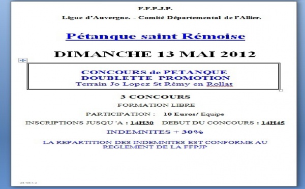 Pétanque Saint Rémoise .