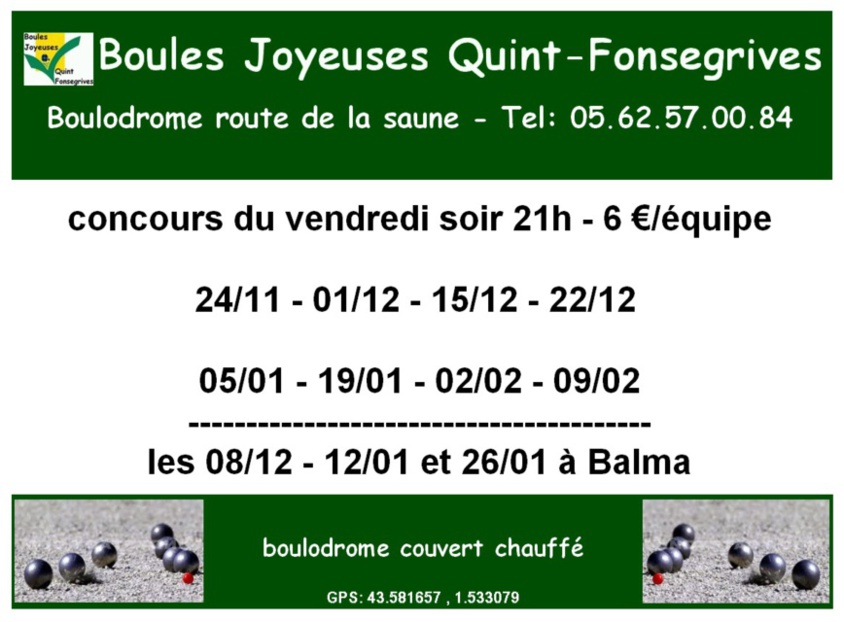 Concours en 3 parties du vendredi soir
