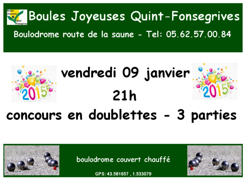 Vendredi 9 janvier...reprise des concours