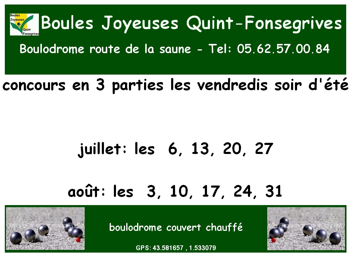 concours des vendredis soir concours des vendredis soir