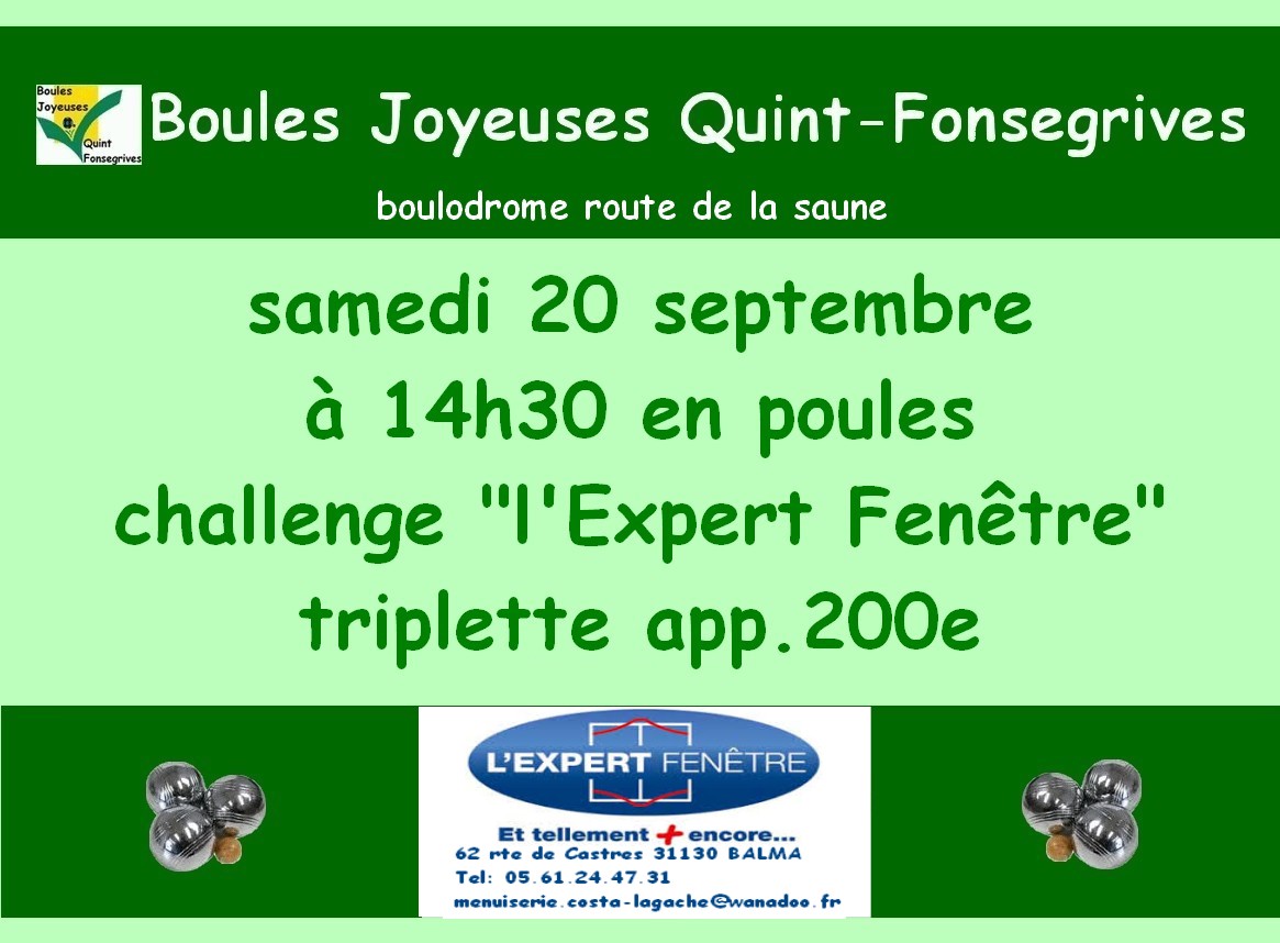 concours triplette samedi 20 septembre concours triplette samedi 20 septembre