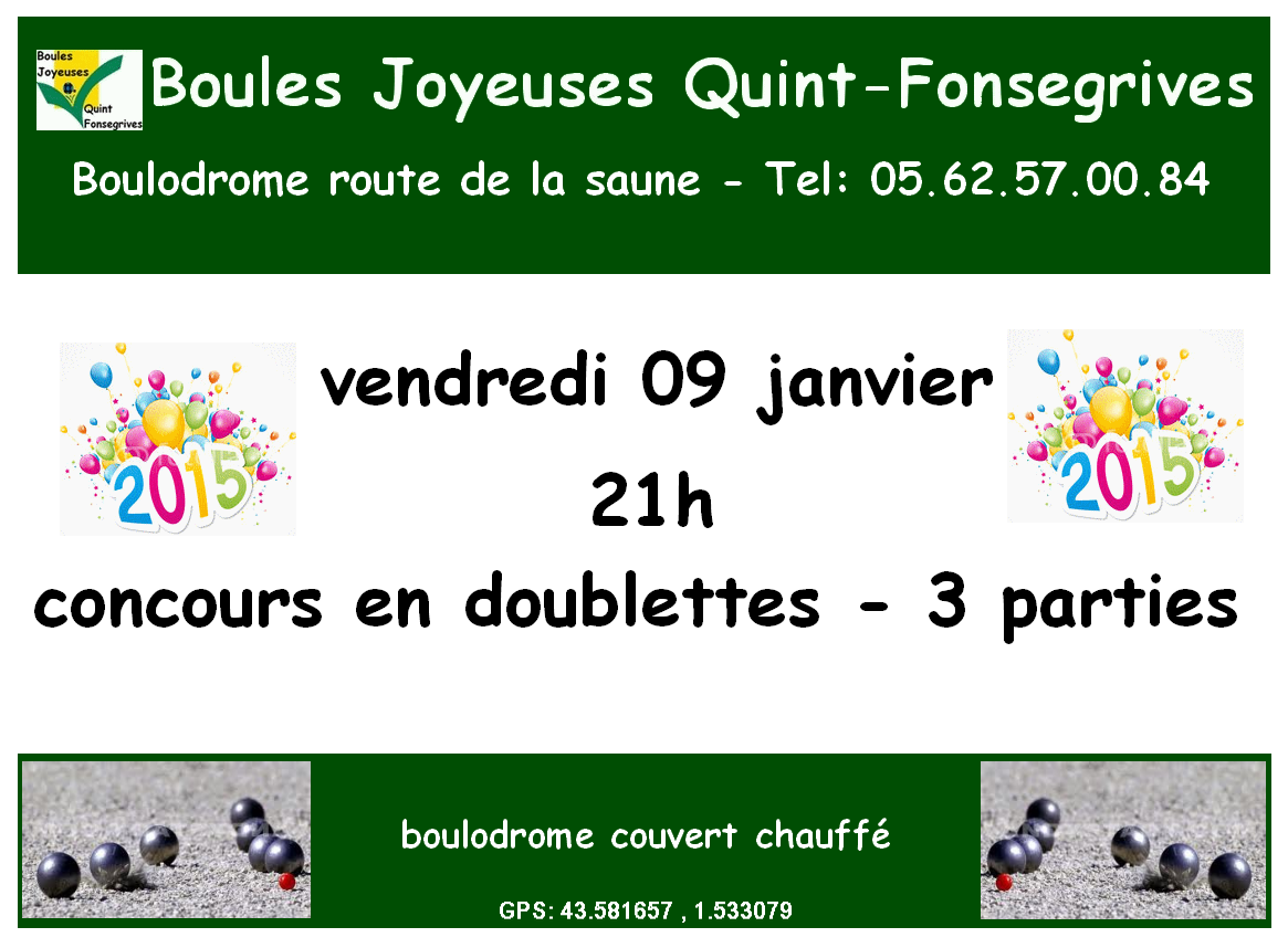 Vendredi 9 janvier...reprise des concours