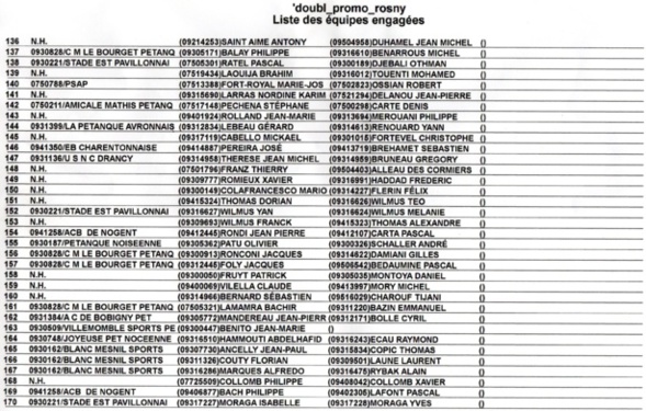 Concours Doublette Promotion Rosny Sour Bois 01.11.2014 Concours Doublette Promotion Rosny Sour Bois 01.11.2014