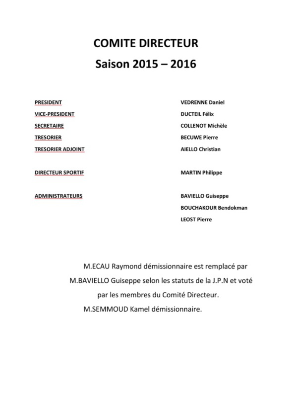 Résultats du Vote de l'assemblée du 22/11/2014