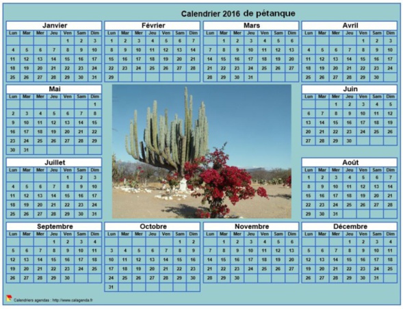 Calendrier 2016