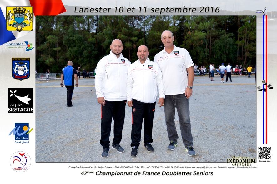 Championnat de France Doublette à Lanester 10 & 11Septembre 2016