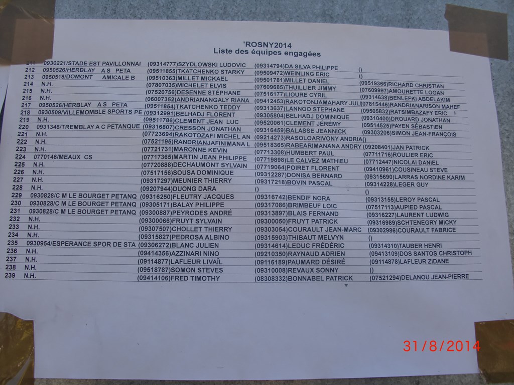 Nationnal de Rosny Sous Bois. Les 30 et 31 08 2014 Nationnal de Rosny Sous Bois. Les 30 et 31 08 2014