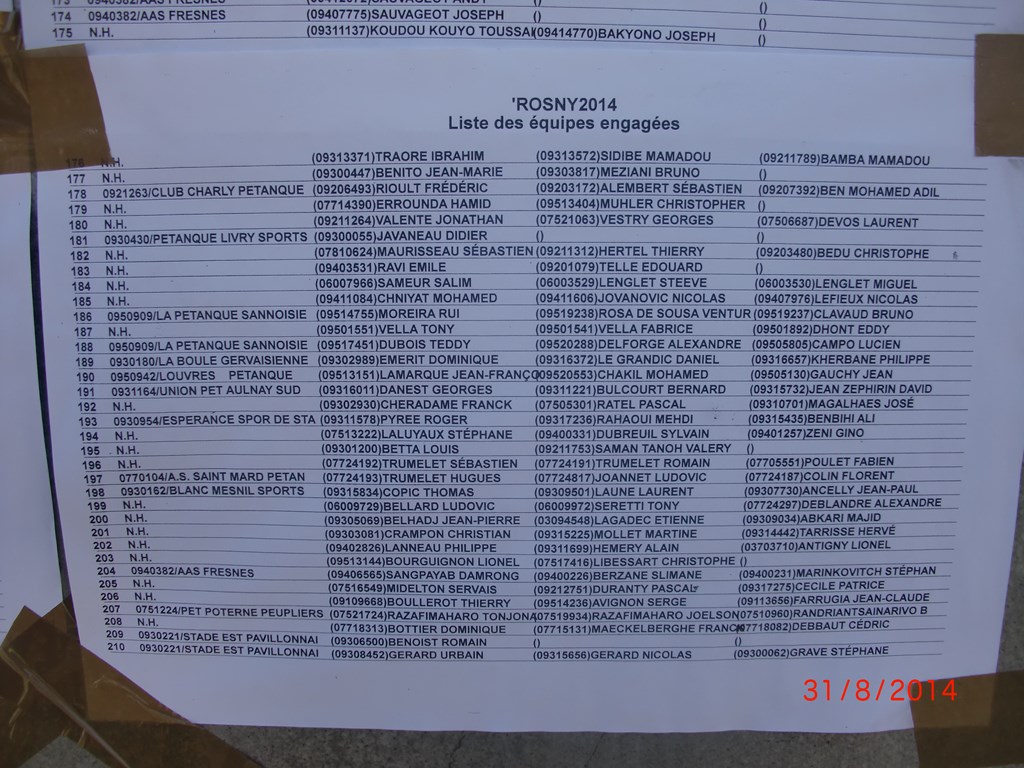 Nationnal de Rosny Sous Bois. Les 30 et 31 08 2014 Nationnal de Rosny Sous Bois. Les 30 et 31 08 2014