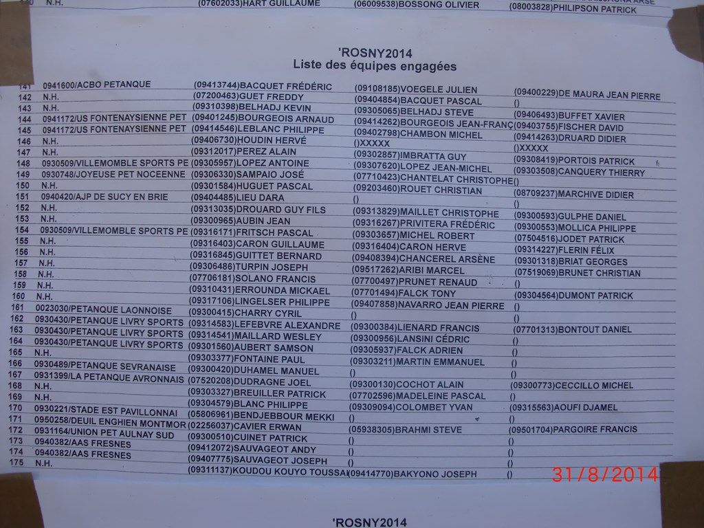 Nationnal de Rosny Sous Bois. Les 30 et 31 08 2014 Nationnal de Rosny Sous Bois. Les 30 et 31 08 2014