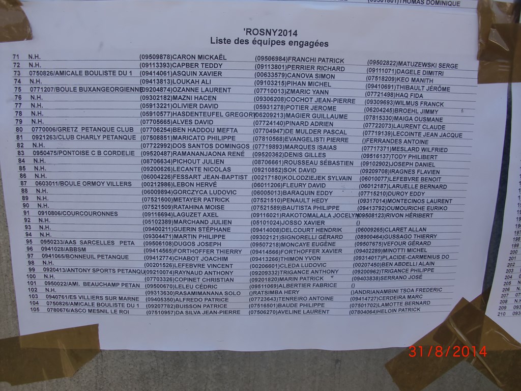 Nationnal de Rosny Sous Bois. Les 30 et 31 08 2014 Nationnal de Rosny Sous Bois. Les 30 et 31 08 2014
