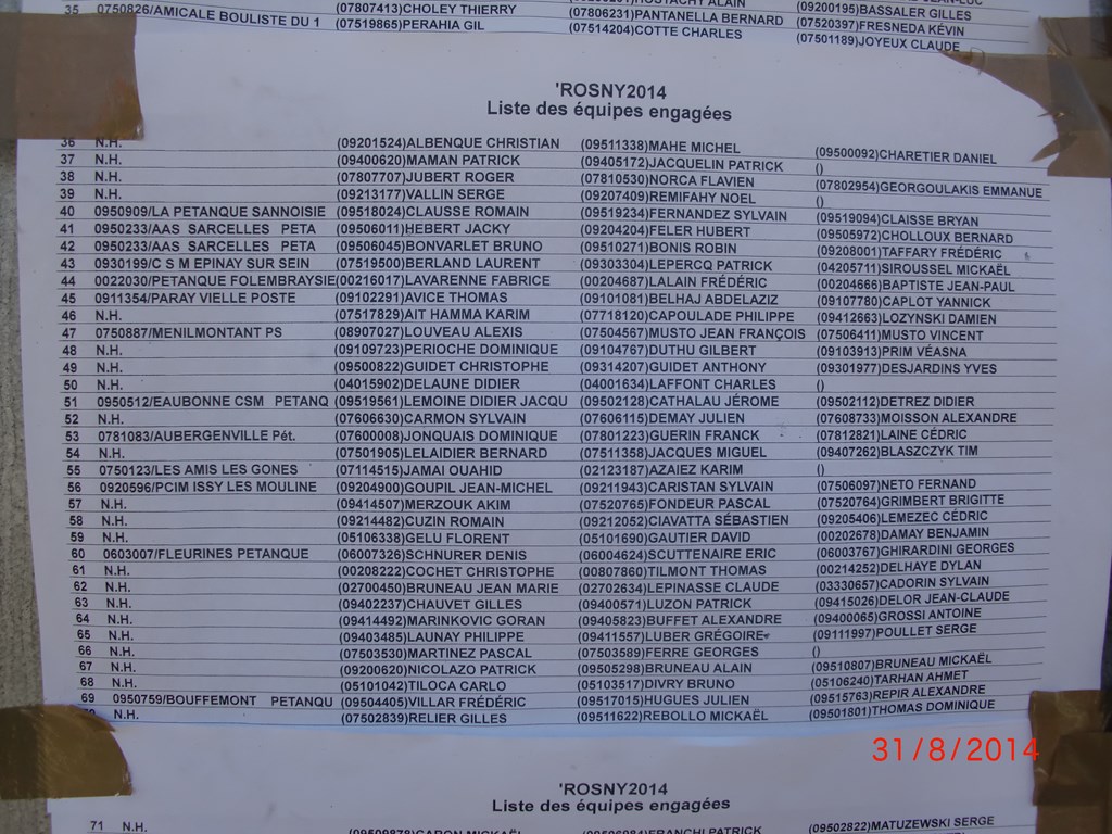 Nationnal de Rosny Sous Bois. Les 30 et 31 08 2014 Nationnal de Rosny Sous Bois. Les 30 et 31 08 2014