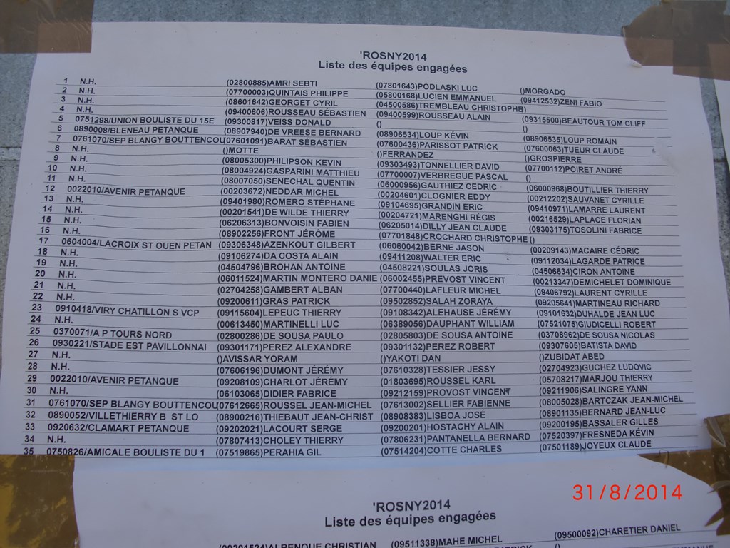 Nationnal de Rosny Sous Bois. Les 30 et 31 08 2014 Nationnal de Rosny Sous Bois. Les 30 et 31 08 2014