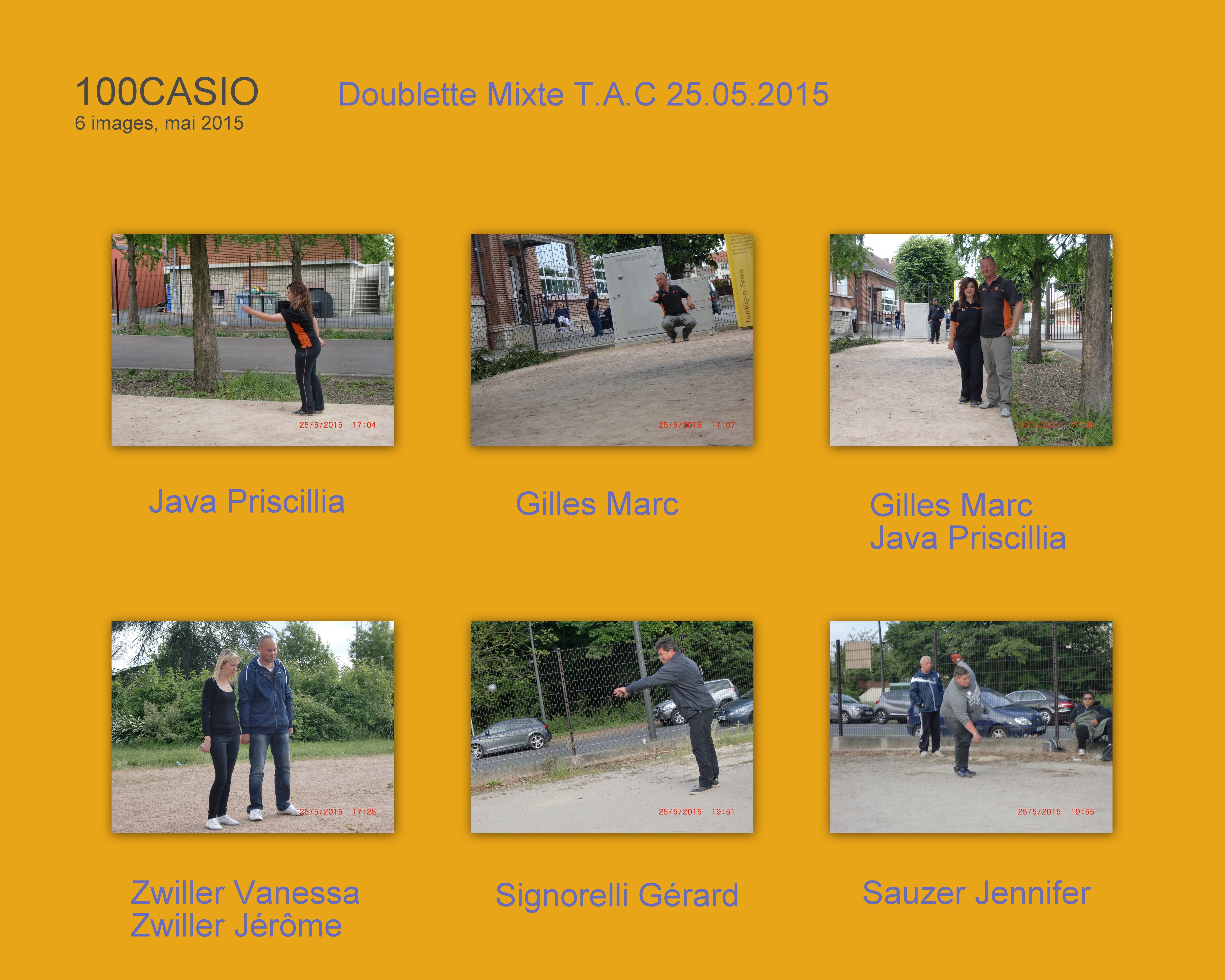 Concours Doublette Mixte T.A.C 25.05.2015 Concours Doublette Mixte T.A.C 25.05.2015