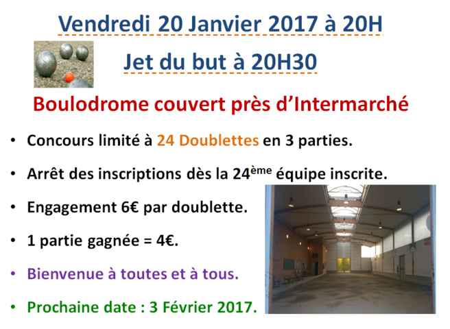 Animation pétanque hivernale Animation pétanque hivernale